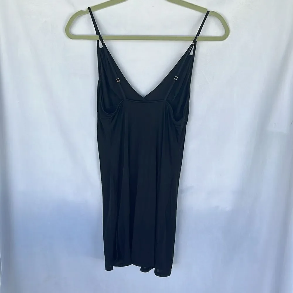 Victoria‘a Secret VS BLACK SLIP DRESS Night Gown Chemise size Small